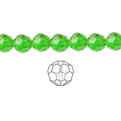 bead round faceted 6mm (20pcs) Emerald Crystal - k1487