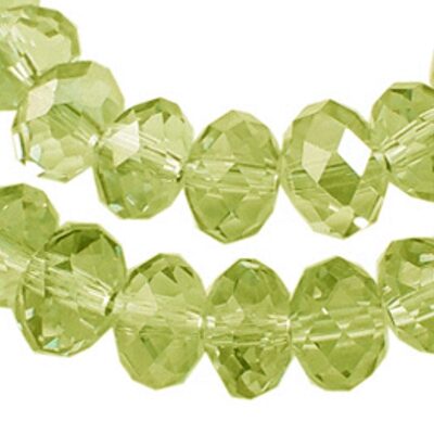 bead flat round faceted 4x6mm (20pcs) Peridot Crystal - k1504