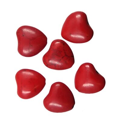 (Latviski) pērle sirds 14mm Magnesite (6gab) sarkana