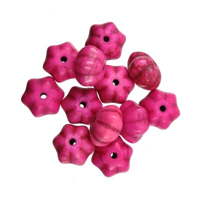 (Latviski) pērle ķirbis Magnesite 7x12mm (12gab) rozā