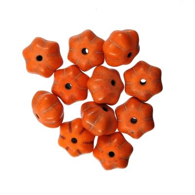 (Latviski) pērle ķirbis Magnesite 7x12mm (12gab) oranža