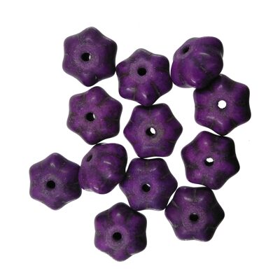 (Latviski) pērle ķirbis Magnesite 7x12mm (12gab) violeta