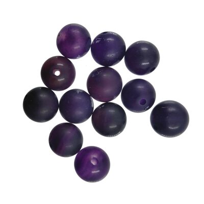 (Latviski) pērle apaļa 8mm matte Purple Agate (12gab)