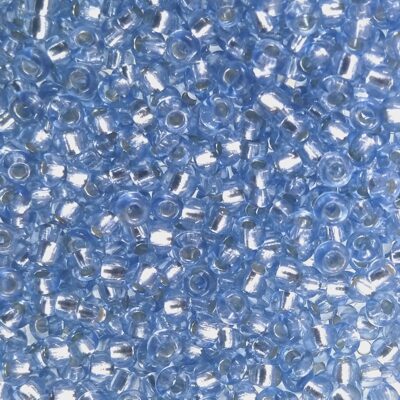 seed beads N9 Crystal Blue 2 dyed silver lined (25g) Czech - j1901