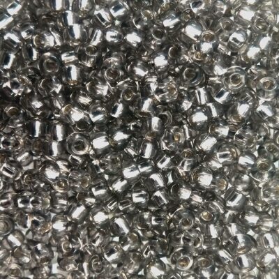 seed beads N9 Crystal Gray 2 dyed silver lined (25g) Czech - j1902