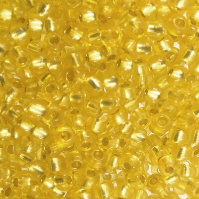 seed beads N8 Crystal Yellow 3 dyed silver lined (25g) Czech - j1904
