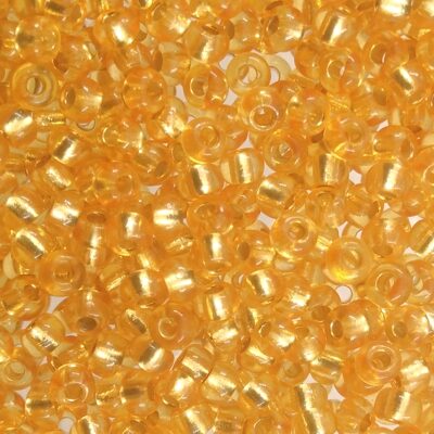 seed beads N8 Crystal Yellow 3 dyed silver lined (25g) Czech - j1907