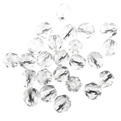 (Latviski) pērle ugunsslīpēta 6mm (24gab) kristāla pārklāta