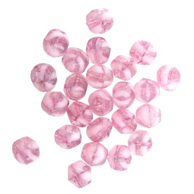 (Latviski) pērle ugunsslīpēta 6mm (24gab) rozā
