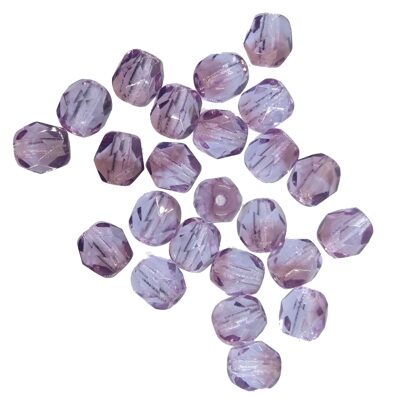 (Latviski) pērle ugunsslīpēta 6mm (24gab) violeta