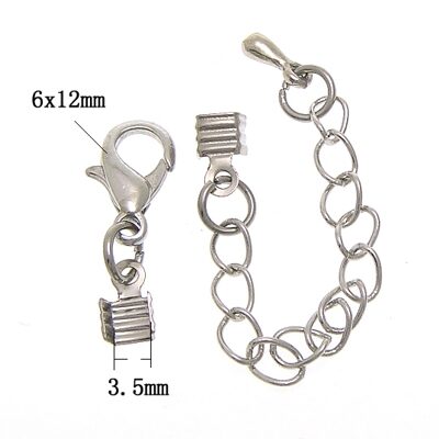 lobster claw cord clasp platinum color  - k1600