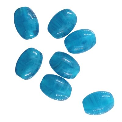 (Latviski) pērle ovāla 9x6mm (12gab) zila