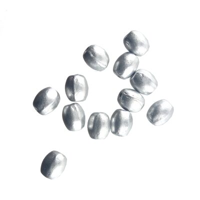 (Latviski) pērle ovāla 5x4mm (12gab) sudraba