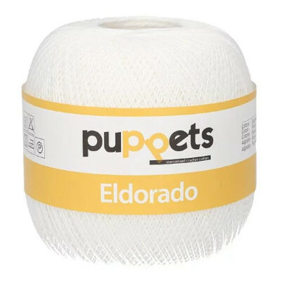 crochet thread PUPPETS Eldorado #12 100g 570m white - 4082700574025