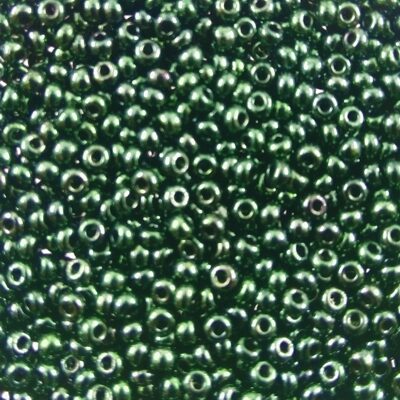 seed beads N10 Dark Green lustered (25g) Czech - j1941