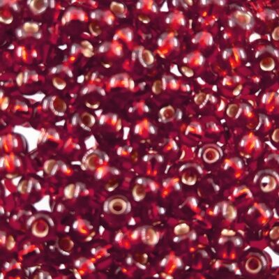 seed beads N7 Siam Ruby silver lined (25g) Czech - j1933