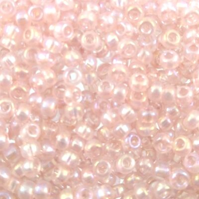 (Latviski) pērlītes N8 g.rozā ar varavīksni "Pink dyed Crystal
