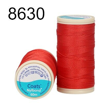 thread Nylbond 60m 100% bonded nylon Red - ccoat450506008630