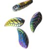 pendant leaf 8x17mm (12pcs) multi AB - k1671