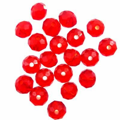 bead flat round faceted 4.5x6mm (20pcs) dark red - k1665