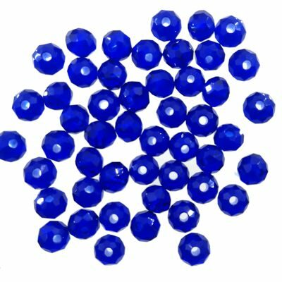bead flat round faceted 3.5x4mm (50pcs) dark blue - k1666