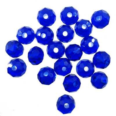 bead flat round faceted 4.5x6mm (20pcs) dark blue - k1667