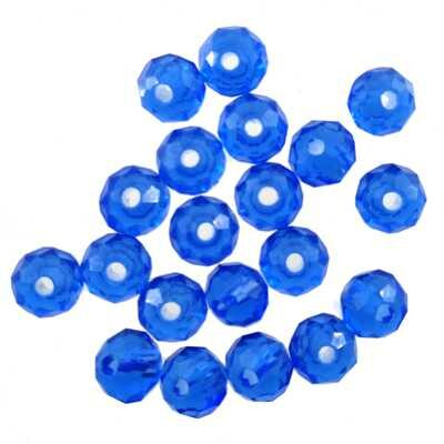 bead flat round faceted 4.5x6mm (20pcs) blue - k1668