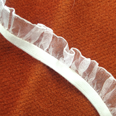 elastic lace with tulle 8+13mm white (1 meter) - lente05
