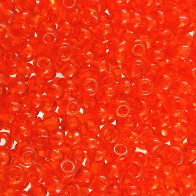 seed beads N8 light Red transp. (25g) Czech - j371