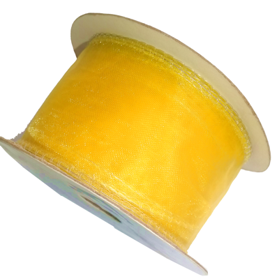 organza ribbon 40mm yellow (1m) - lente40