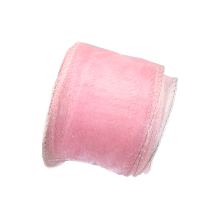 organza ribbon 40mm pink (1m) - lente42