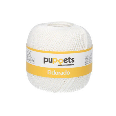 crochet thread PUPPETS Eldorado #12 100g 570m white - 4082700574445