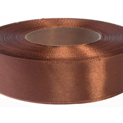 satin ribbon 25mm brown (1m) - lente-25mm8132