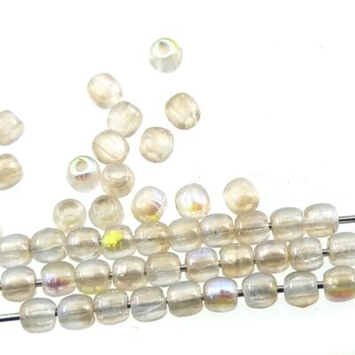 (Latviski) pērle apaļa 2mm (50gab) Crystal Lemon Rainbow