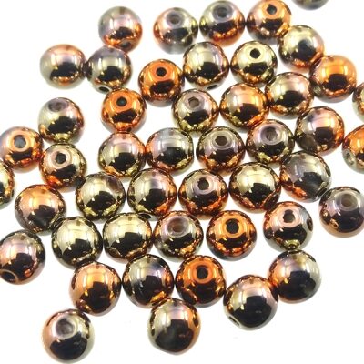 (Latviski) pērle apaļa 4mm (50gab) Crystal California Gold Rush