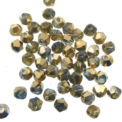 (Latviski) pērle konuss slīpēta 2mm (50gab) Crystal Amber