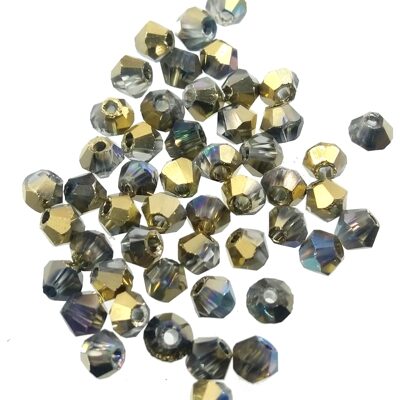 (Latviski) pērle konuss slīpēta 2mm (50gab) Crystal Golden Rainbow