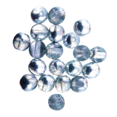 (Latviski) pērle apaļa 6mm (20gab) Crystal Blue vacuum coating