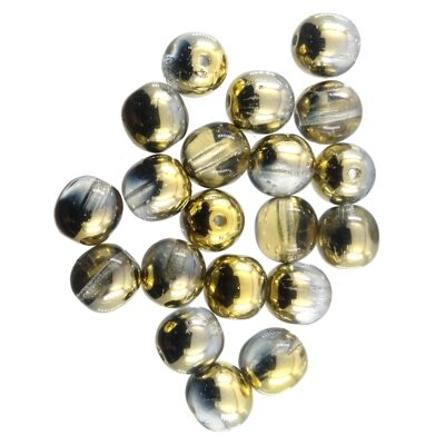 (Latviski) pērle apaļa 6mm (20gab) Crystal Gold vacuum coating
