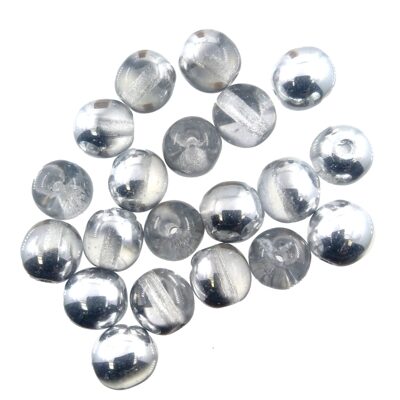 (Latviski) pērle apaļa 6mm (20gab) Crystal Silver vacuum coating