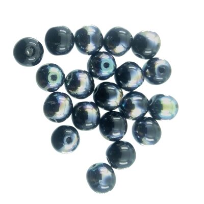 (Latviski) pērle apaļa 6mm (20gab) melnas vakuumpārklātas