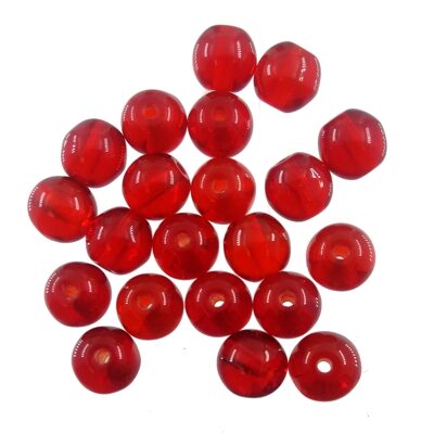 (Latviski) pērle apaļa 6mm (20gab) t.sarkana "Siam Ruby"