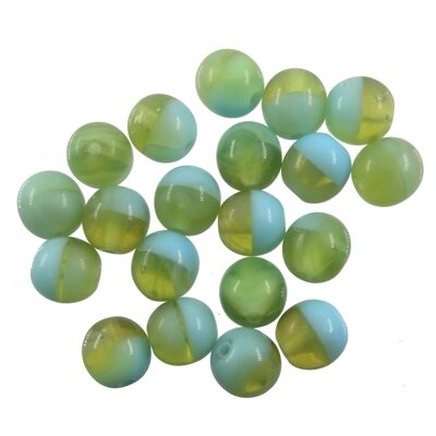 (Latviski) pērle apaļa 6mm (20gab) zila/zaļa