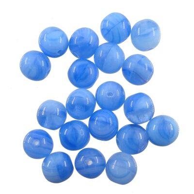 (Latviski) pērle apaļa 6mm (20gab) zila karamele