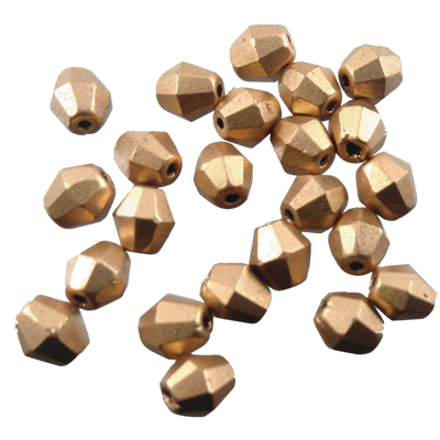 bead firepolished /Sun Shape 5mm Aztec Gold Matt (24pcs) Czech - c212