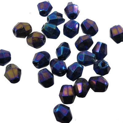 bead firepolished /Sun Shape 5mm blue violet (24pcs) Czech - c214