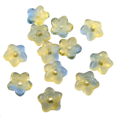 spacer 7mm Forget-Me-Not yellow/blue (12pcs) Czech - c167