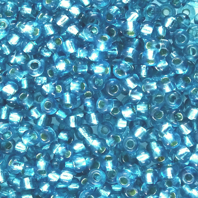 seed beads N8 Blue 3 dyed silver lined (25g) Czech - j1969