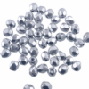 bead firepolished 4mm Silver metallic (50pcs) Czech - c186