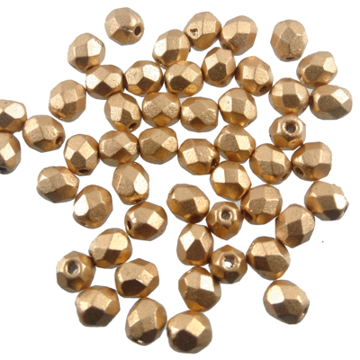 bead firepolished 4mm Aztec Gold (50pcs) Czech - c187